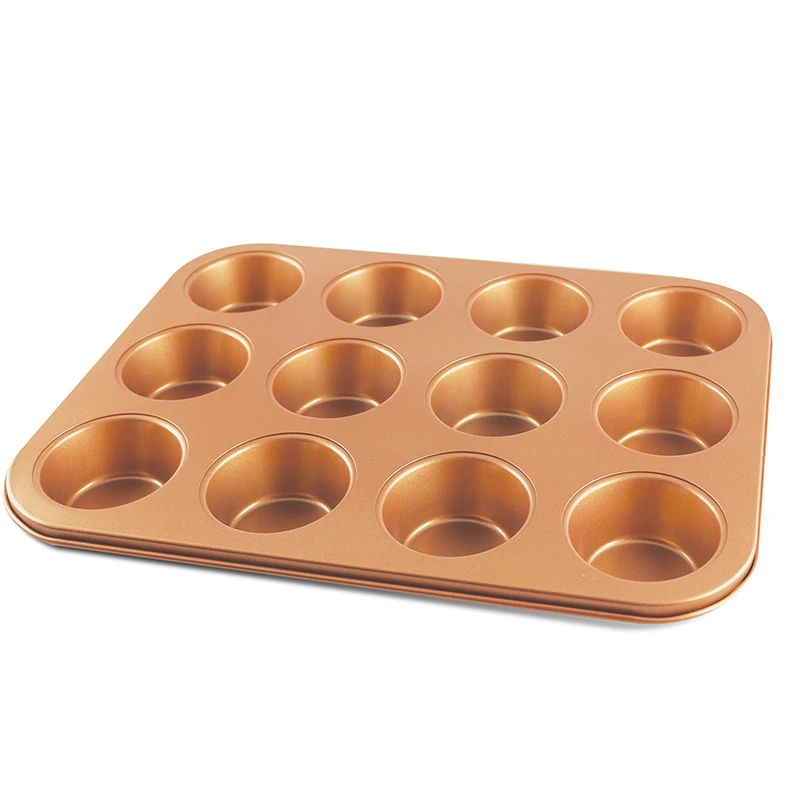 Grand Innovation Induction Safe 12 Pc Copper Cupcake Baking Pans Cookie Sheets &amp Much More! (KGI-2428-2) | Дом и сад