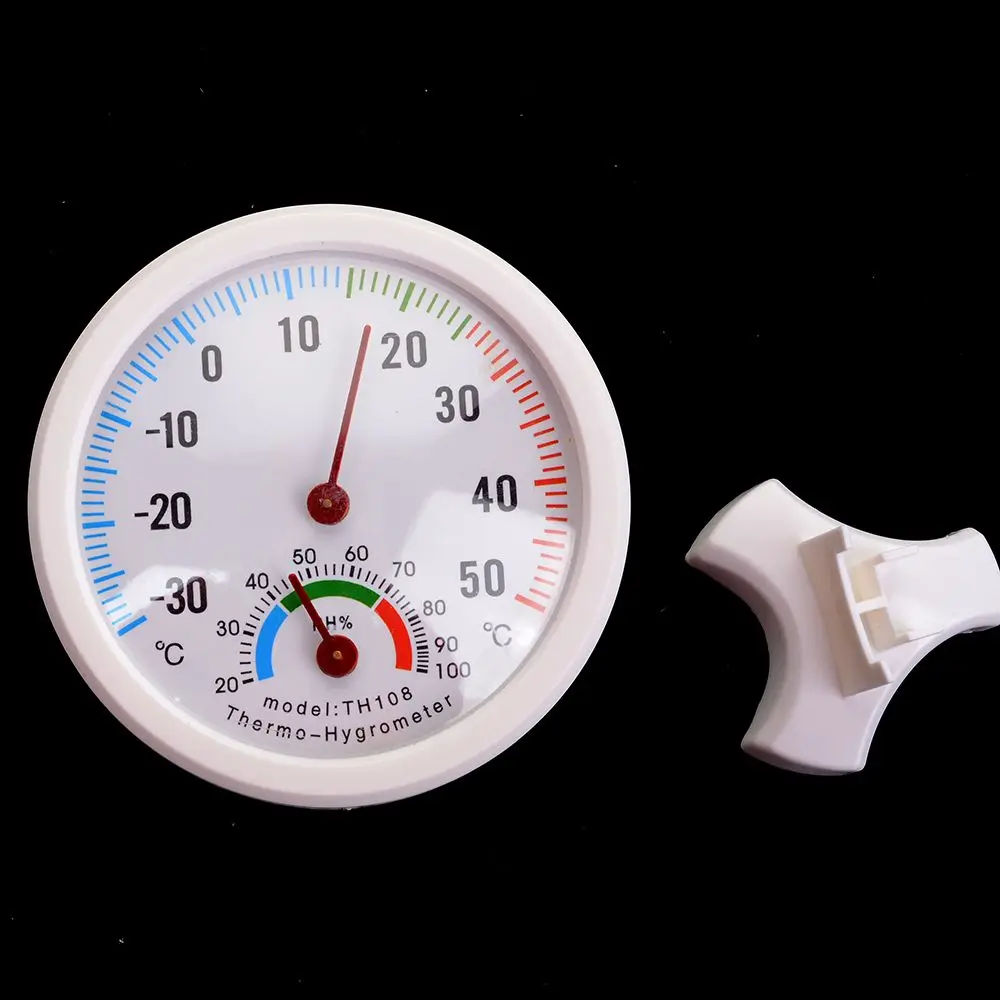 

1Pc Round Clock-shaped Analog Humidity Temperature Gauge Thermometer Hygrometer Indoor Outdoor Thermometer Temperature Meter