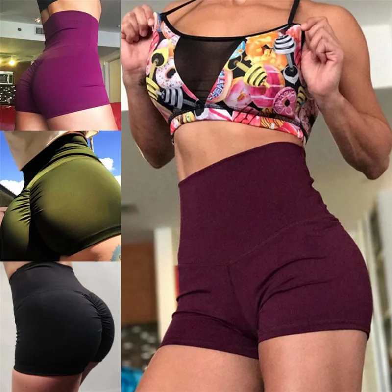 Women Yoga Shorts Sexy Push Up High Waist Sport Shorts Women's Sport Running Gym Workout Legging Fitness Shorts