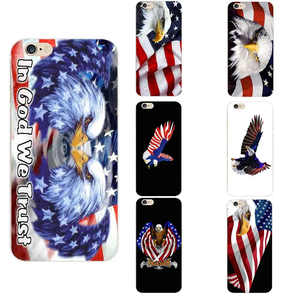 

USA United States National Flag With Blad Eagle Arts Theme TPU Phone Cases For iPhone 6/6s/7/7s/8s/X Custom