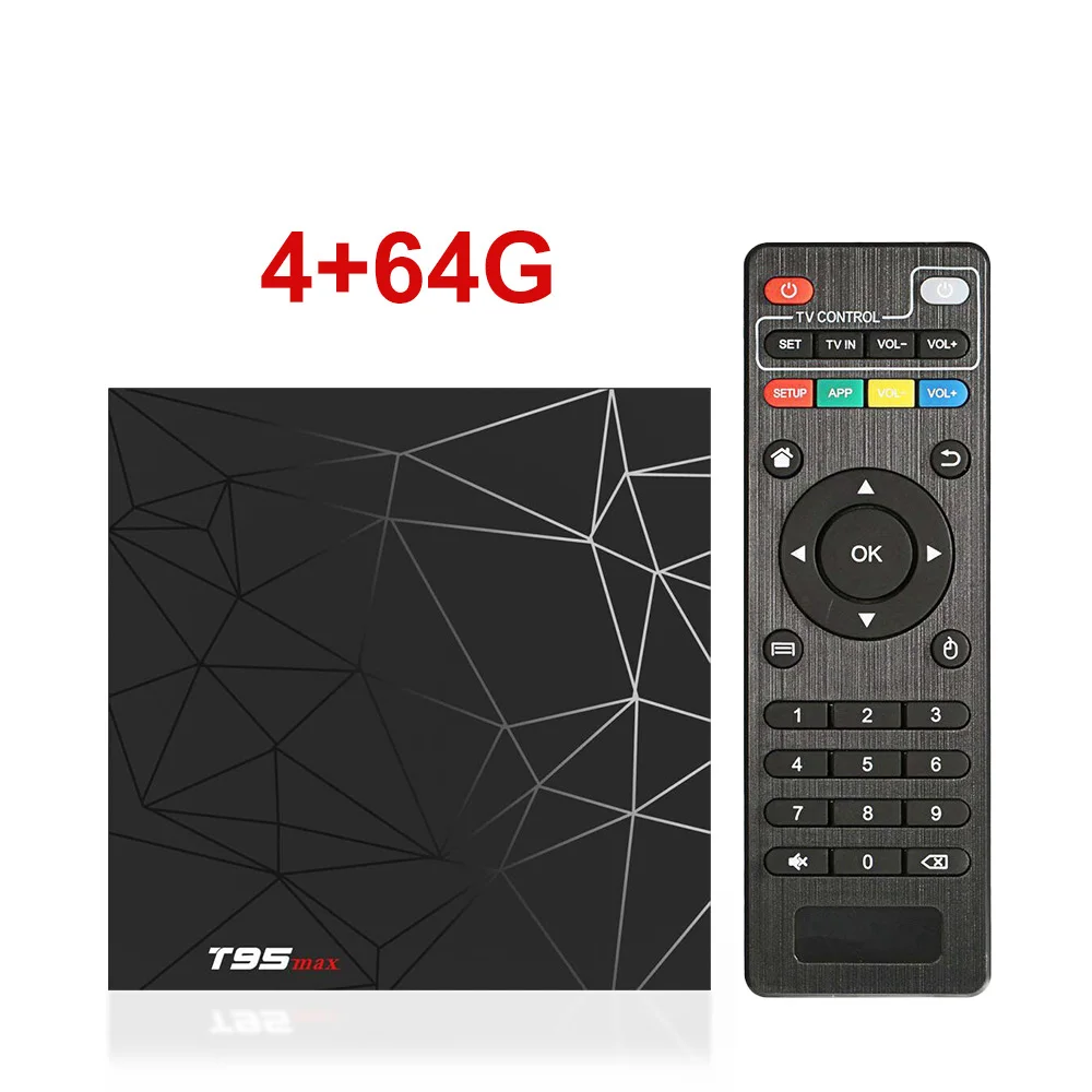 Android 9,0 T95 MAX Smart tv Box 6K HD телеприставка USB 3,0 2,4G Wifi H6 четырехъядерный процессор Cortex A53 DDR3 медиаплеер VS Q Plus T95MAX - Цвет: 4G 64G