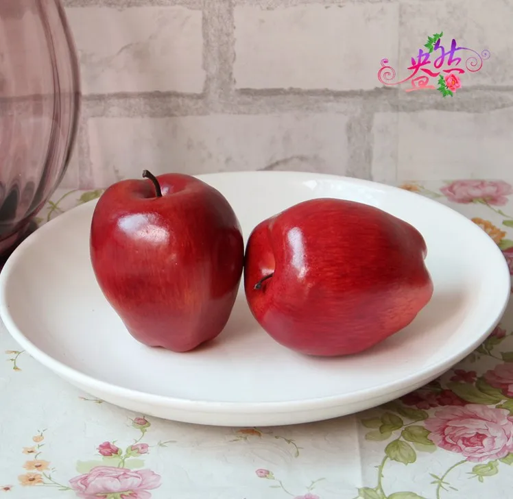 10pcs/lot real touch artificial apple fruits kitchen fake fruit
