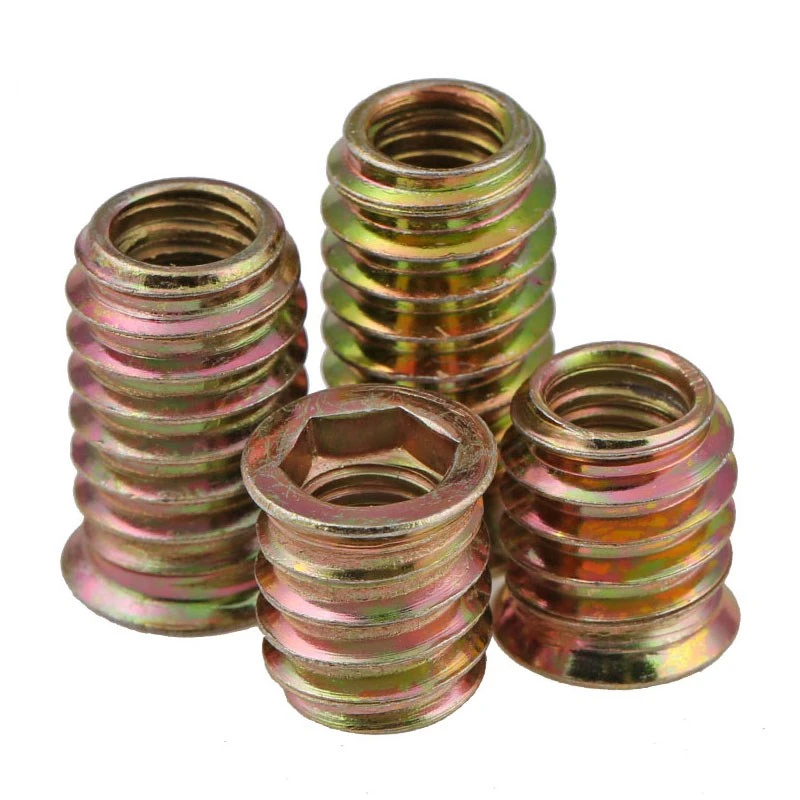 5/10pcs M4 M6 M8 M10 Carbon Steel Thread For Wood Insert Nut Flanged