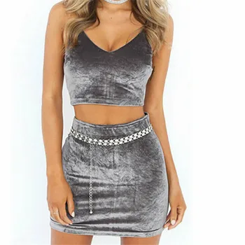 

New Fashion Women's Ladies Sexy Bodycon Sleeveless Sexy Club Short Mini Dress Solid Summer Sleeveless Zipper V-Neck Gold Velvet