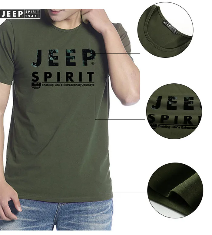 Оригинальная Мужская футболка JEEP SPIRIT с круглым вырезом, camisetas hombre, дышащая мужская футболка, военная футболка, Повседневная Свободная футболка homme