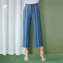 FANSILANEN Новое поступление 2019 года мода осень/весна для женщин брюки в деловом стиле работы мотобрюки Широкие Брюки Flare свободные эластичный