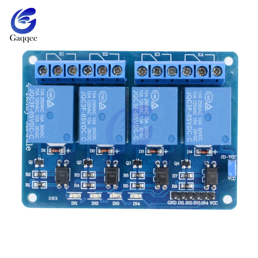 

DC 5V 4 Channel Relay Shield Module for Arduino Smart Home Improvement with Optocoupler Indicator Power Supply Relay Board