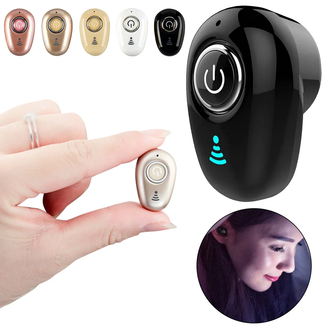 

Hot Mini Wireless Bluetooth Earphones Portable Sporting In-Ear Earphone for iOS/Android Smart phones