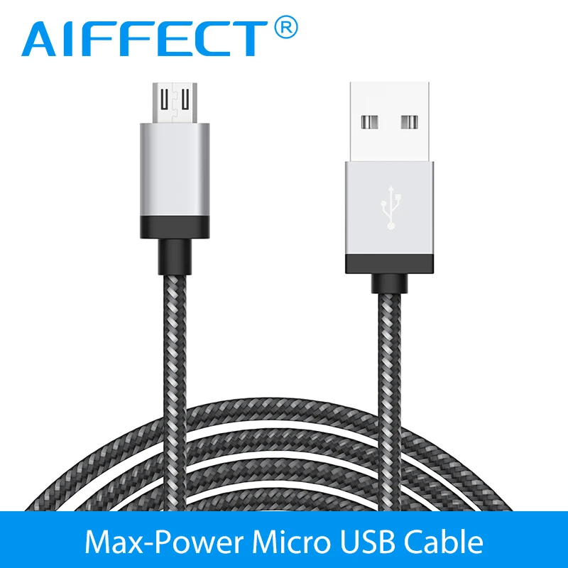 AIFFECT нейлоновый Micro USB кабель для samsung htc huawei Android 2 м 2.4A Быстрая зарядка провод usb Mini