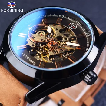 Forsining 2017 Casual Sport Series Waterproof Automatic Men Wrist Watch Top Brand Luxury Mechanical Military Skeleton Watches winner automatic original watch men s skeleton skull dial mechanical military wrist watch gold watches for men men s wrist watch