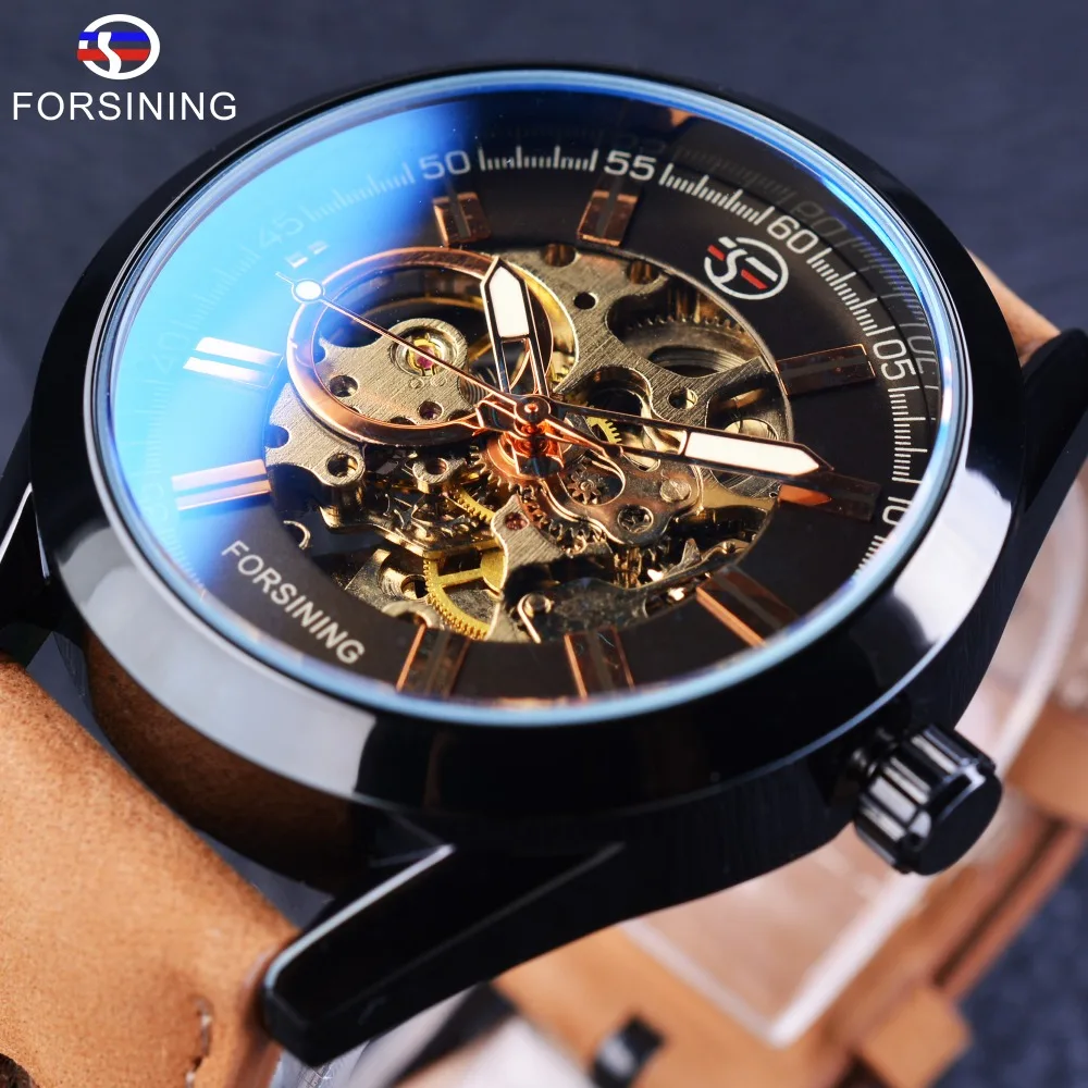 Forsining montre bracelet pour hommes, étanche, marque de luxe, mécanique, militaire, squelette, séries Sport 2017 décontracté | AliExpress