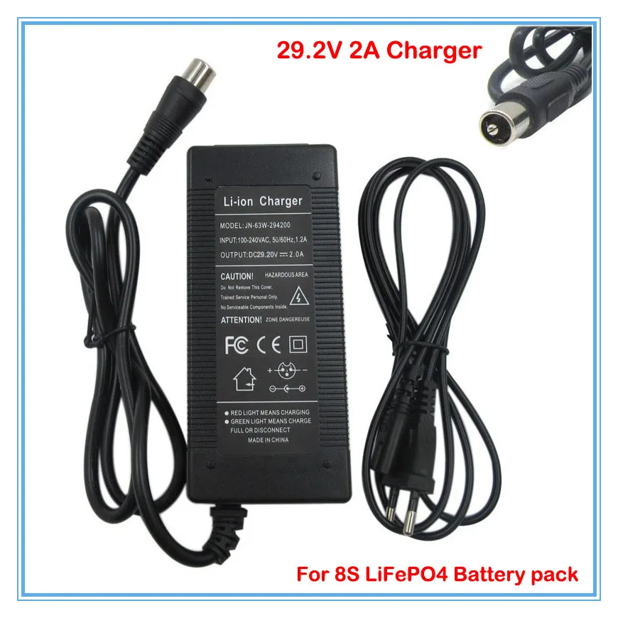 

Wholesale 10pcs/lot 29.2V 2A charger 29.2V LiFePO4 Battery Charger RCA Port For 8S 24V LiFePO4 Battery pack
