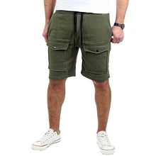 Новые модные мужские шорты летние свободные спортивный карман повседневные удобные тренировочные брюки Drawstring спортивные шорты мужские тонкие однотонные шорты