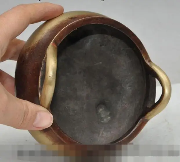 

S1184 4" marked old chinese buddhism bronze temple joss statue Incense Burner Censer
