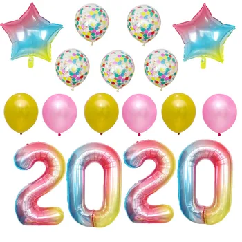 

1set 40inch 2020 Balloons Gold Silver Number Foil Helium Baloons Merry Christmas happy New Year party Decoration Selling Gift