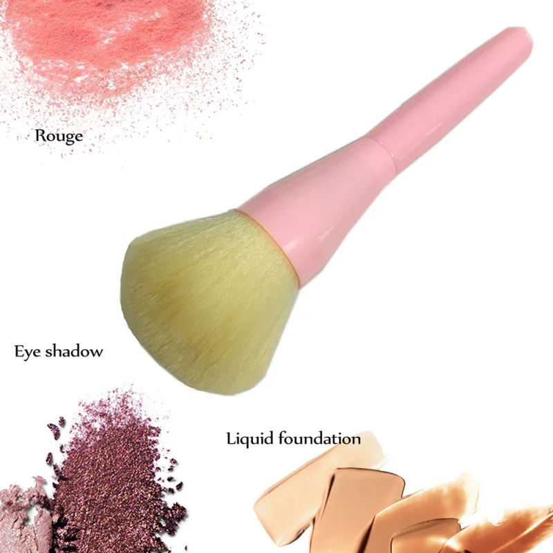 1 Pcs Large Blush Brush Nylon Bristles Plastic Handle Scattered Powder