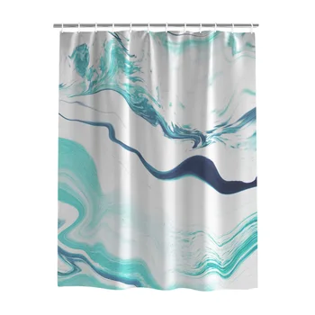 

Shower Curtains Waterproof Polyester Eco-friendly,Fresh and Beautiful Lake Blue Deep Water Quiet Shower Curtains