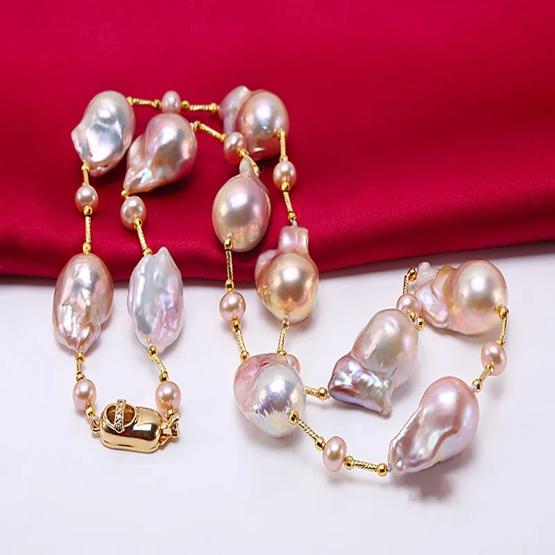 JYX барокко пресноводный культивированный жемчуг Ожерелье вечерние ювелирные изделия для женщин подарок AAA 25 дюймов