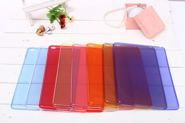 

Silicone Cover Transparent Soft TPU Case Back Cover Model For Apple ipad air 2 ipad 6+film gift