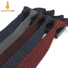 Модный Темно-синий тонкий шейный галстук свадебные Вязаные Галстуки для мужчин обтягивающие галстуки человек Gravata полиэстер узкий вязаный бренд 6 см галстуки