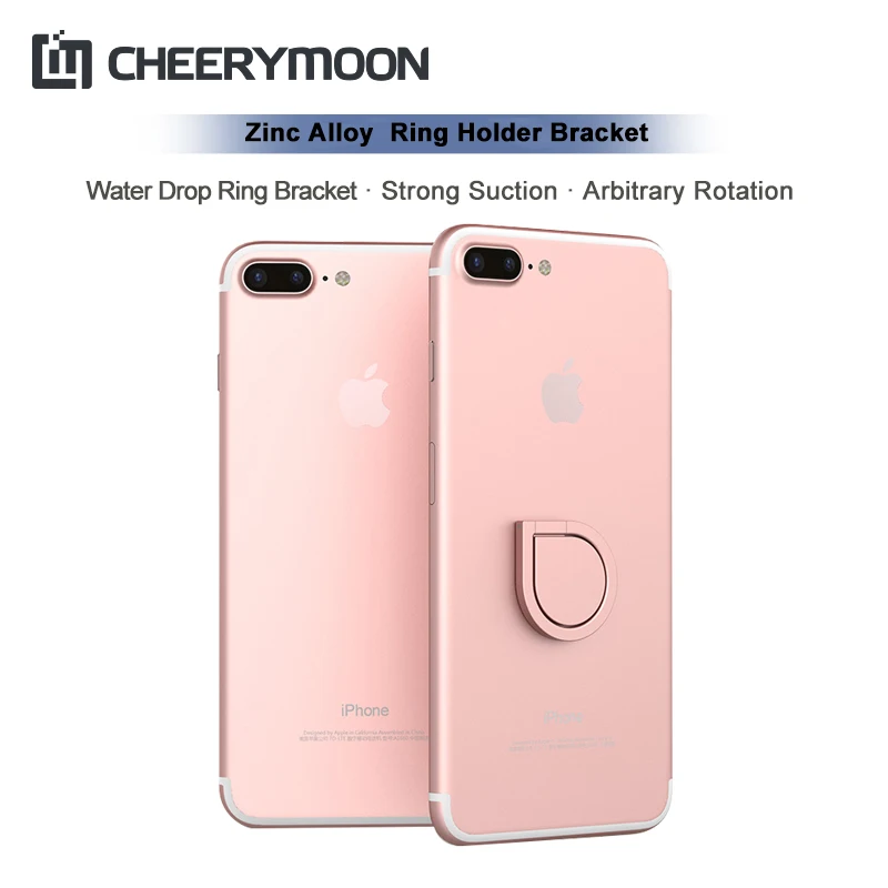 

CHEERYMOON Water Droplets Strong Suction Holder Universal Mobile Ring Magnetic IRE Metal Finger Grip Stand For iPhone 7+Gift