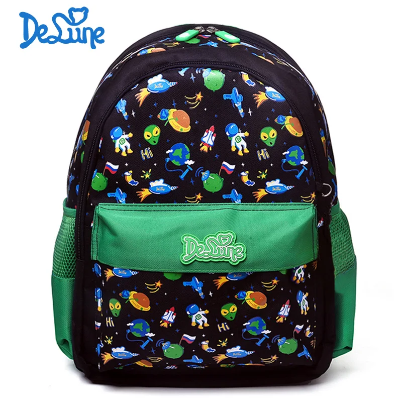 

Delune New Alien Print School Bags for Boys Girls Cartoon Mermaid Backpack Children School Satchel Mochila Escolar Infantil Soft
