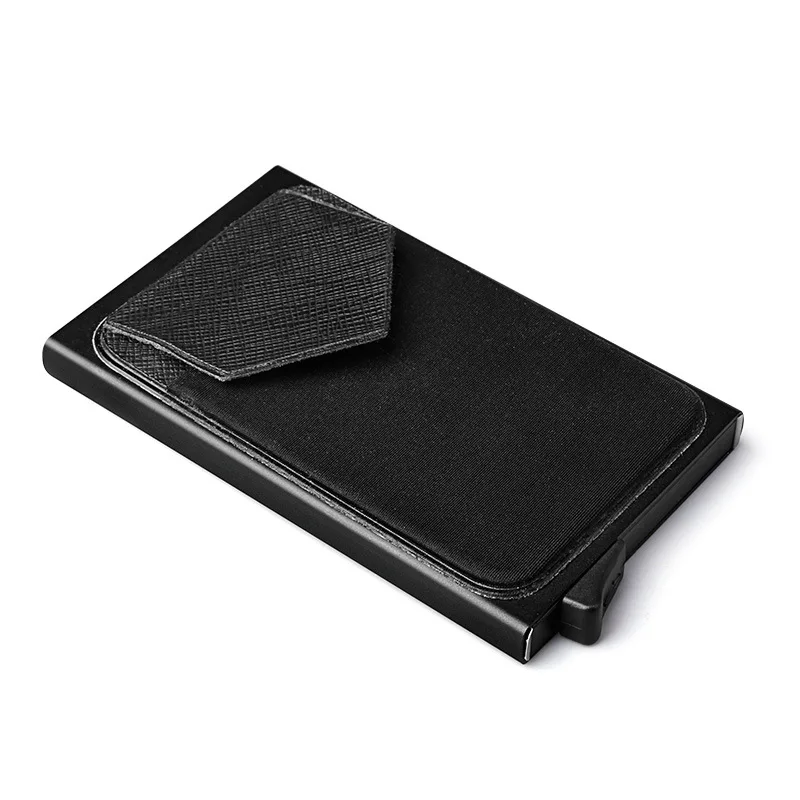 

Business Metal Travel Card Wallet Automatic Pop up Click Slide Card Holder 3M Card Sticker Large Capacity Case