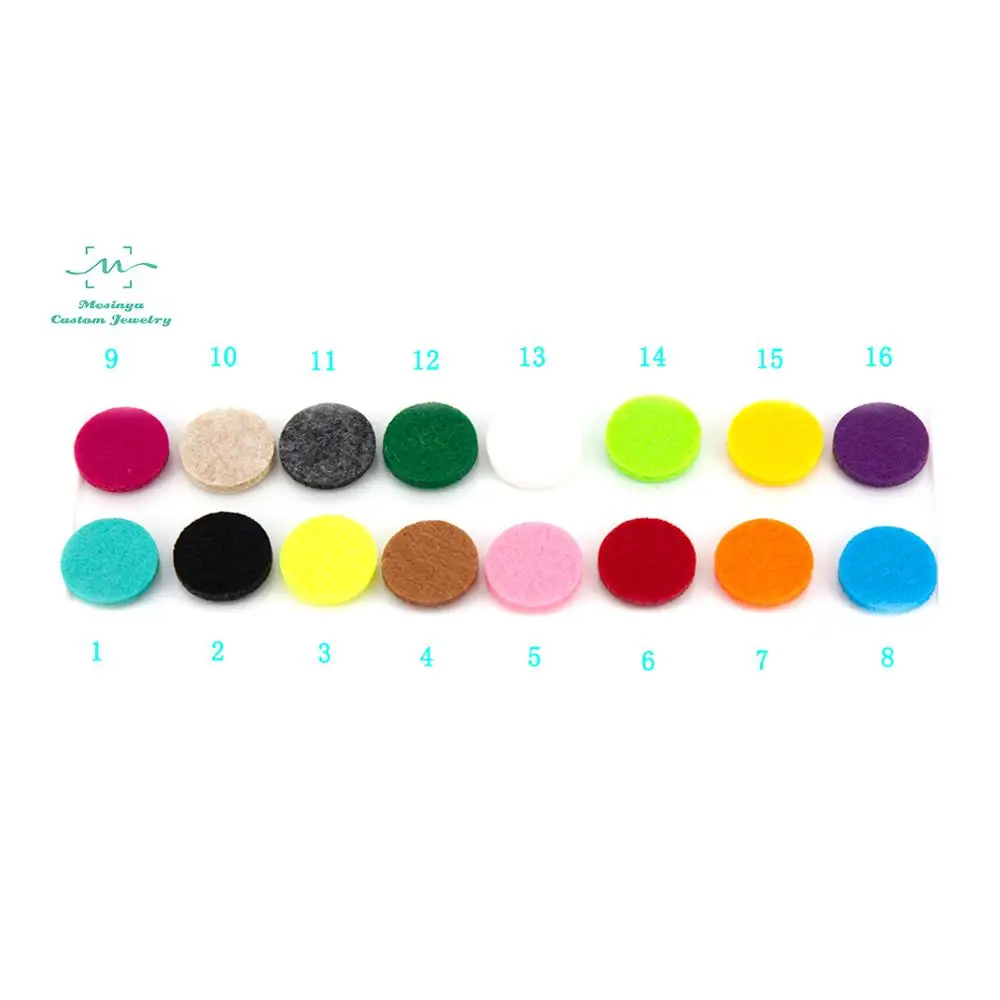 

16 Colors Solid 22.5mm Replacement Felt Pads for 30mm Essential Oils Diffuser Locket Aroma Locket Refill Pad 20pcs Each Color