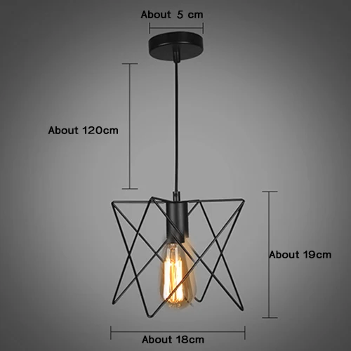 Современный подвесной светильник, черная железная подвесная клетка, винтажная Светодиодная лампа E27, промышленный Лофт, Ретро стиль, столовая, ресторан, барная стойка - Цвет корпуса: type 4