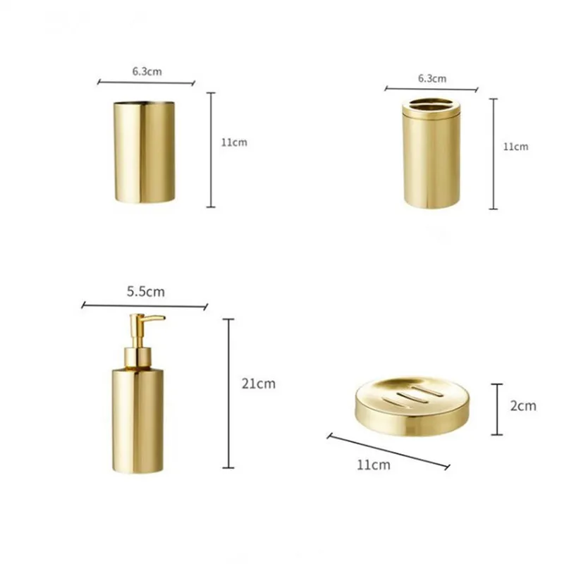 Набор аксессуаров для ванной комнаты, 304 дозатор для мыла из нержавеющей стали, держатель для зубной щетки, чашка для подвязки, золотой комплект для ванной комнаты