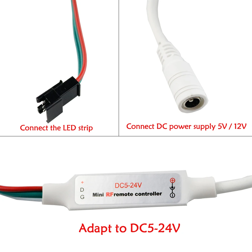 WS2812 WS2811 контроллер DC5V 12V контроллер Диммер RF беспроводной пульт дистанционного управления 17Key 2048 пикселей 300 цифровой эффект Светодиодная лента IQ