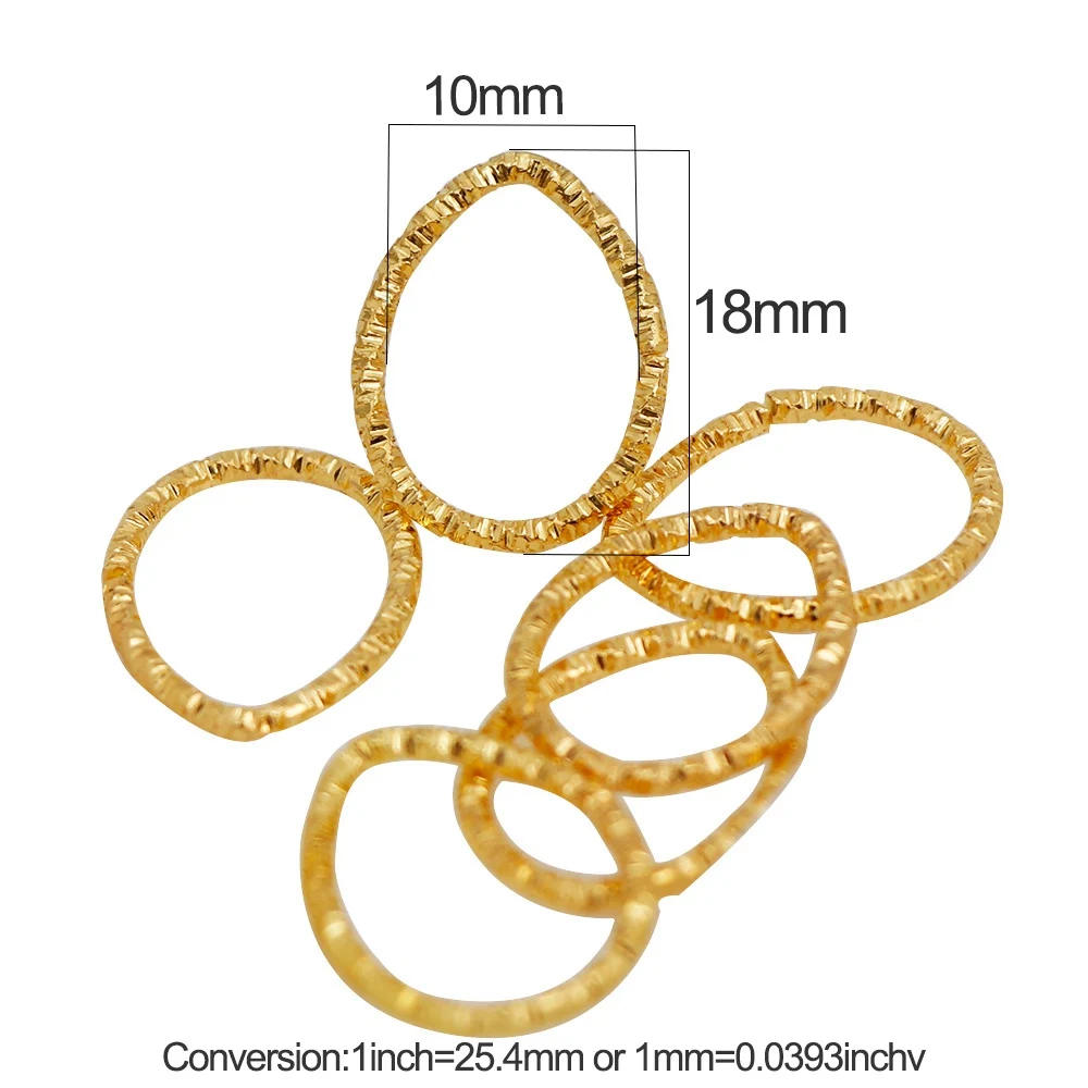 50 штук корейский стиль сливы соединительные кольца модные витые медь замкнутые кольца для Diy модные ювелирные аксессуары - Цвет: inner 14mm gold