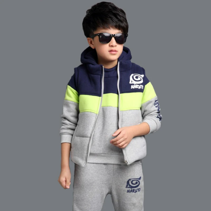 New Boys Clothing Sets Winter Keep Warm kids suits Sweatshirts