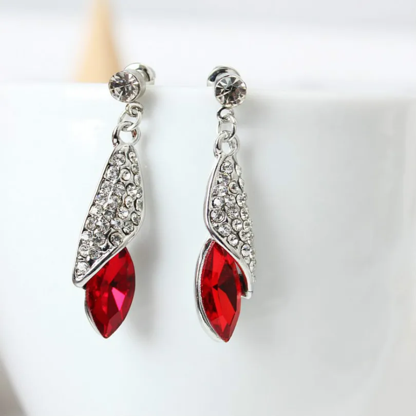 

Korean Desert Light Crystal Earrings Fashion Jewelry Earrings Alloy Bohemia Earrings Austria Blue Women's Elegant Earrings