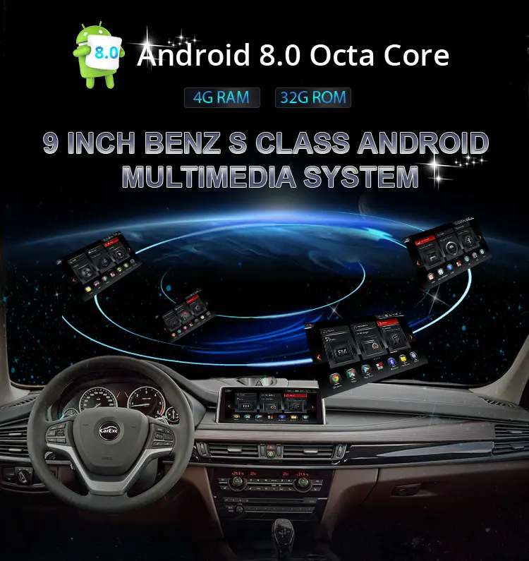 Cheap CarExc Android 9.0 OS Octa Core For Benz W220 S320 S350 S500 Car Radio Stereo With WiFi GPS Navigation Multimedia Player System 7