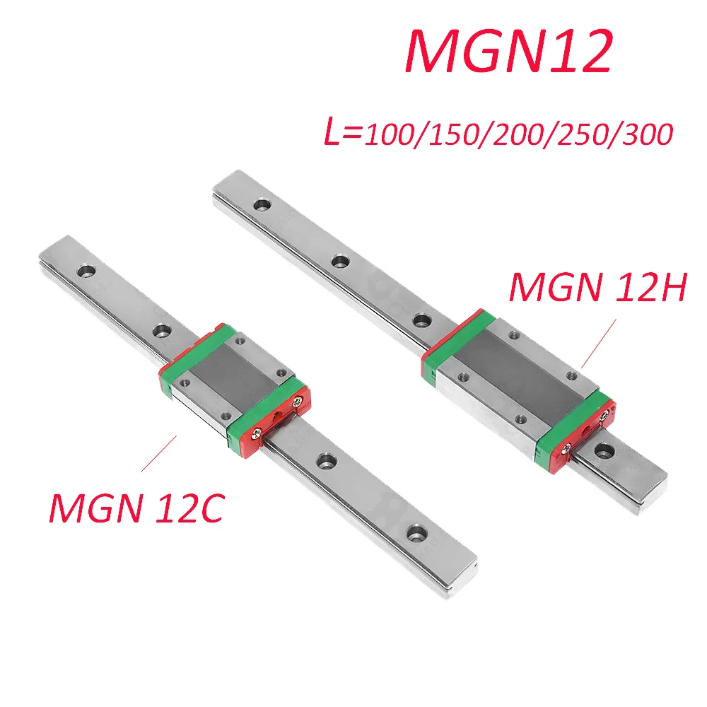 

NEW 12mm Linear Guide MGN12 100 150 200 250 300 mm + MGN12H or MGN12C carriage 3d printer CNC