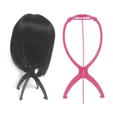 1 шт. розовый/черный парик подставки складные прочные волосы парик шляпа Салон мода модель манекен держатель для головы стенд дисплей инструмент для укладки