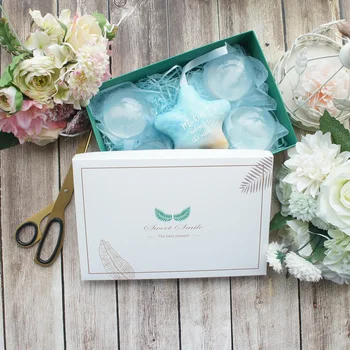 

22*15*5cm 5pcs classic white green leave Paper Box as Macaron Chocolate cookie wedding Birthday Party Gifts Packaging