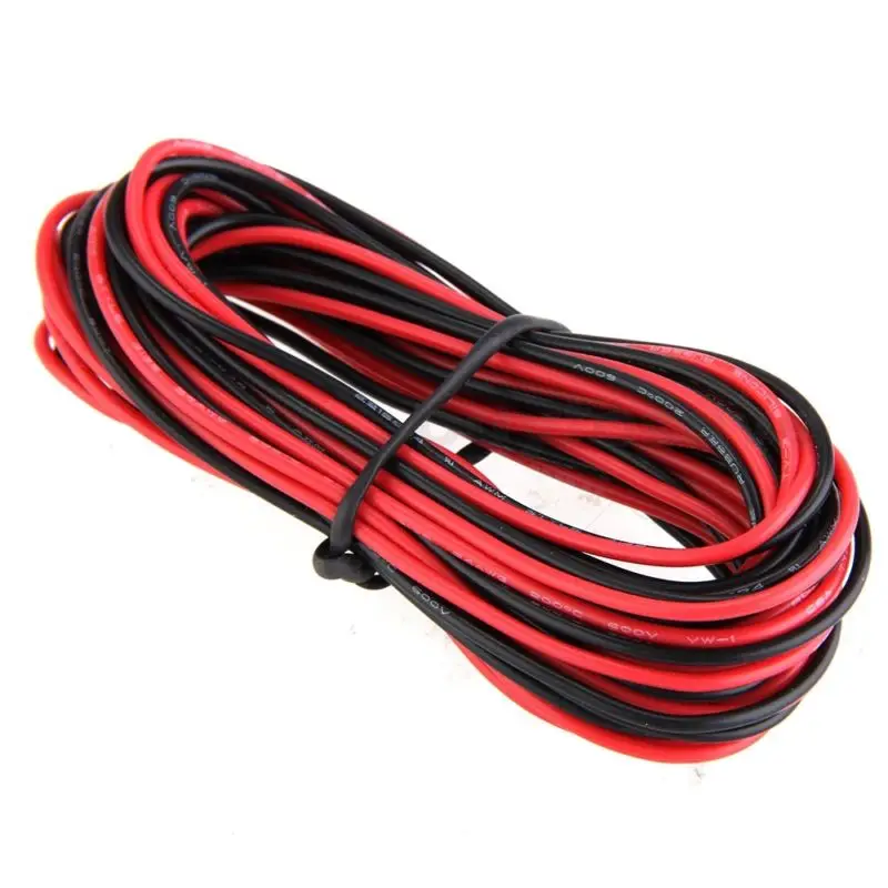 

1meter Red +1meter Black Silicone wire Heatproof Tinned copper soft Wire Cable UL For RC Model 10 12 14 16 18 20 22 24AWG Wire