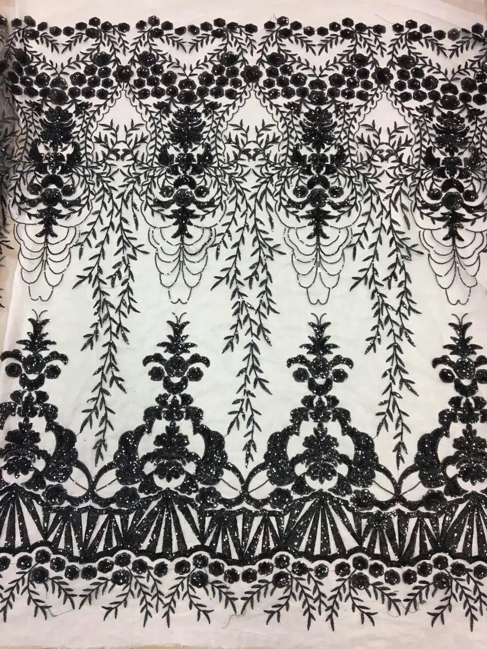 5 ярдов ysl0024 хорошее качество Черный блесток Мода Сетка Тюль Кружева для свадьбы/вечернее платье/haute кутюр