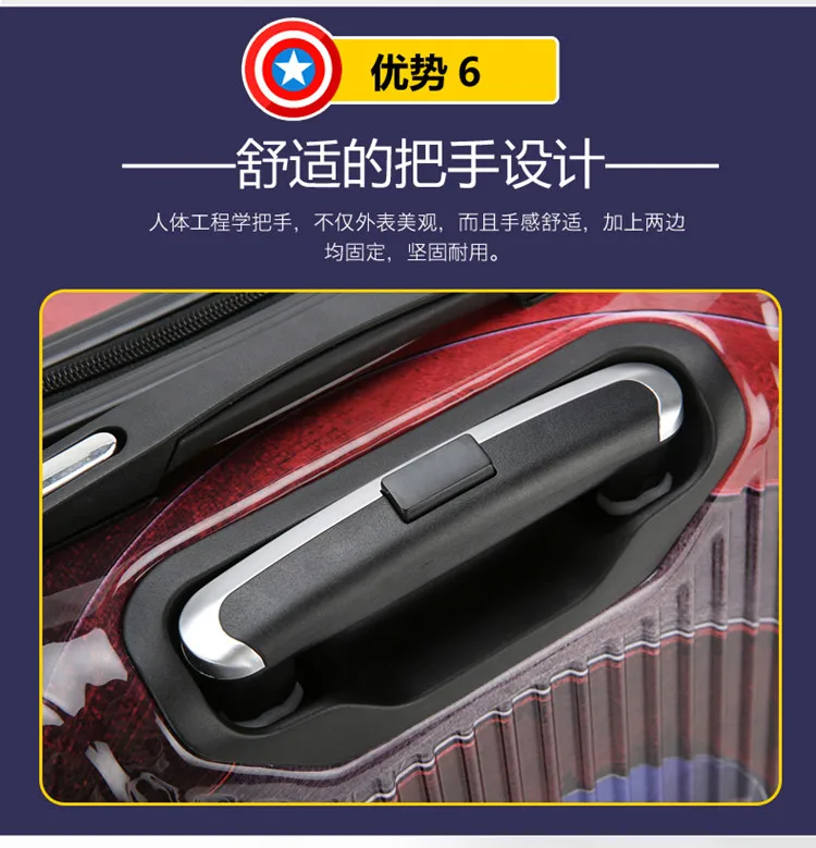 ZYJ Kids Iron Man Captain America Travel Rolling Luggage Cartoon Spiderman Batman Spiderman Suitcase Airplane Trolley Luggage (11)