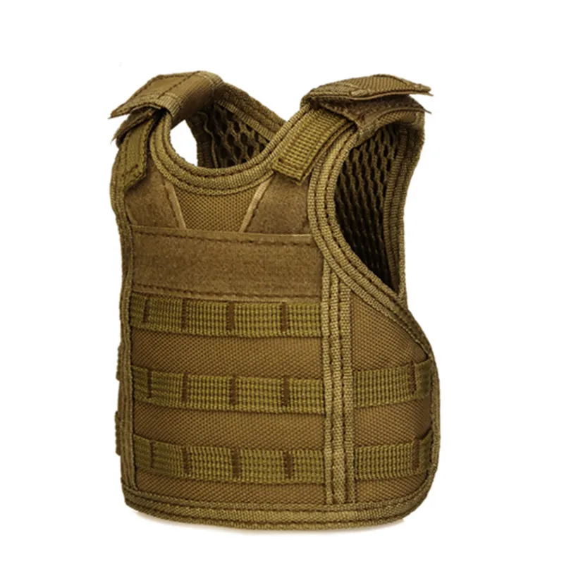 brown WOLFONROAD мини военный армейский Тактический Жилет Molle Beers рукав банки крышки бутылки держатель для напитков бутылки украшения L-SHZ-86 - Цвет: brown