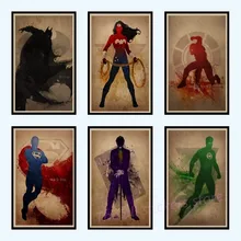 Los superhéroes cartel de pintura decorativa tinta Catwoman/maravilla mujer/hombre araña/Flash/Superman pared vintage pegatinas 2002