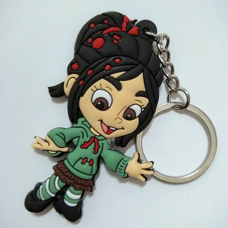 Wreck-It Ralph de dibujos animados de PVC llavero chica de caramelo Vanellope von Schweetz silicona para llaves colgante llavero accesorio de la joyería
