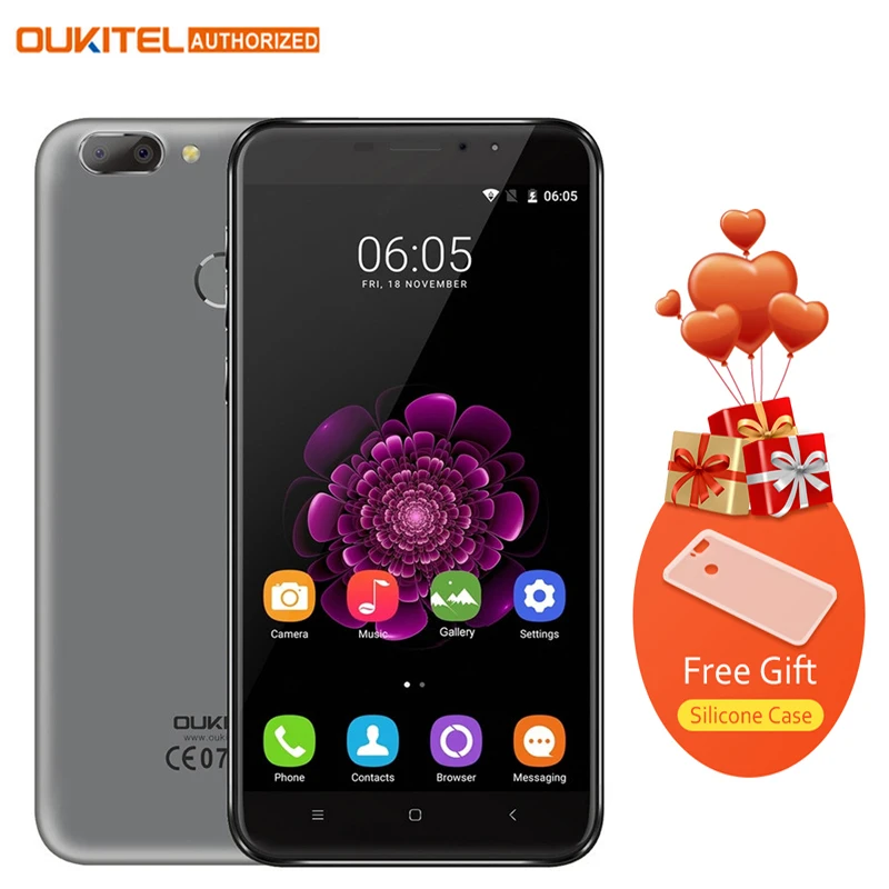 Оригинальный Oukitel U20 плюс Android 6 0 4 г мобильный телефон 5 дюймов ips FHD MTK6737T ядра 13MP 2 ГБ