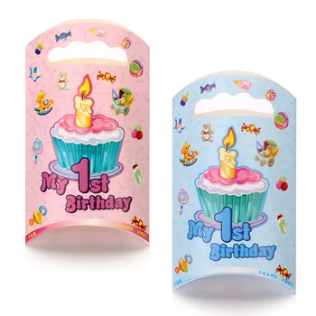 

New Arrival Paper Candy Box Baby Shower Kids Multi Color Candy Bags First Birthday Party Supplies 50pcs/lot DEC118