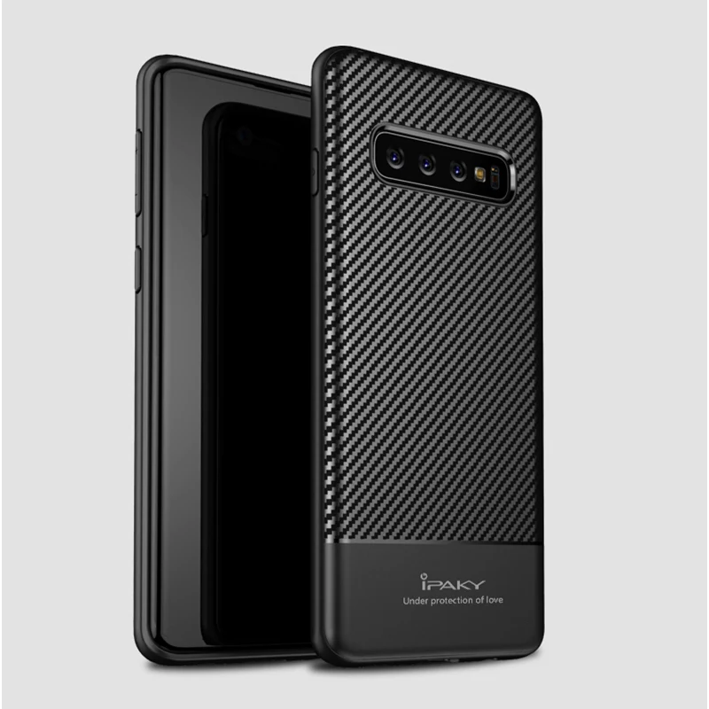 S10 Чехол iPaky Силиконовый ТПУ чехол для samsung Galaxy S10 Plus E чехол силиконовый чехол для samsung S10 E Lite S 10 Plus чехол для телефона s - Цвет: Черный