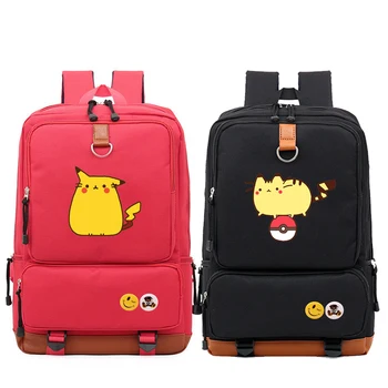 

Anime Pocket Monster Pikachu Backpack Kids Boys Children Fat cat Student School Bags travel Shoulder Bag Unisex Laptop Bags