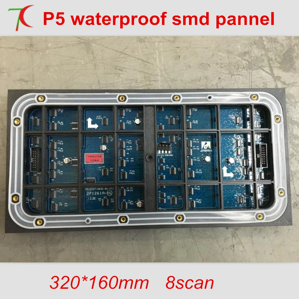 P5 Открытый водонепроницаемый 8 сканирования полноцветный светодиодный модуль. 320*160 мм, 6500cd