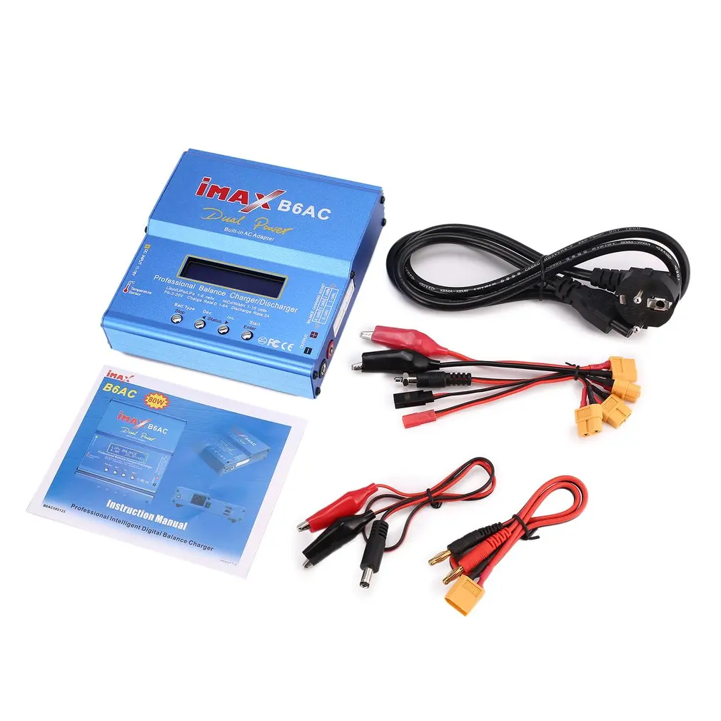 

iMAX B6 AC B6AC 80W 6A Dual Lipo NiMh Li-ion Ni-Cd AC/DC RC Battery Balance Charger 10W Discharger for RC Car Helicopter Battery